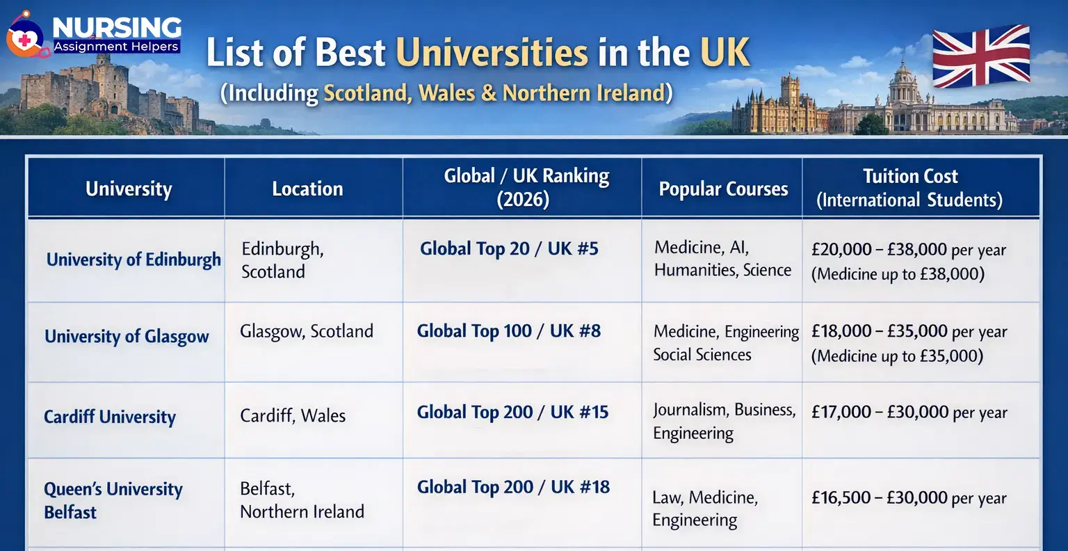 List of Best Universities in the UK (Including Scotland, Wales & Northern Ireland)